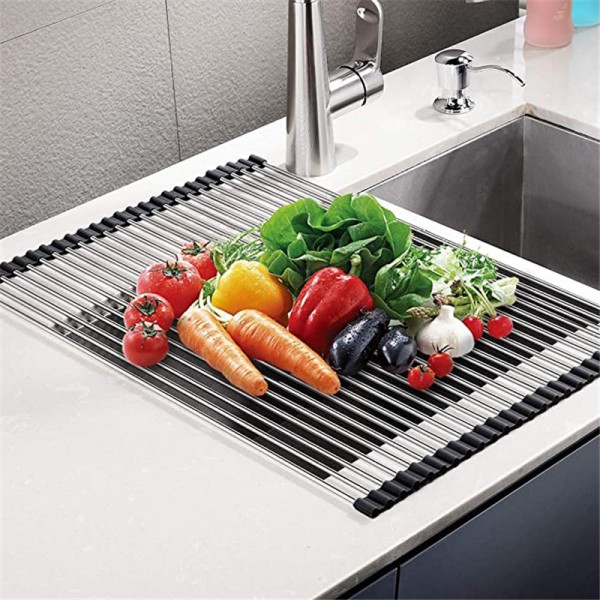 Foldable Dish Drying Rack Drainer Shelf