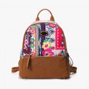 Bohemian Printing Canvas Leather &#038; Backpack